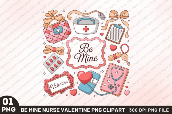Be Mine Nurse Valentine’s Day PNG