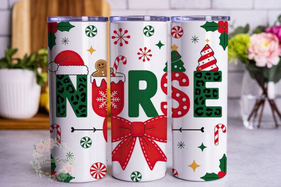 Festive Nurse Christmas Wrap PNG