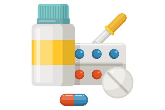 Medical Drugs Pile. Medication Treatment