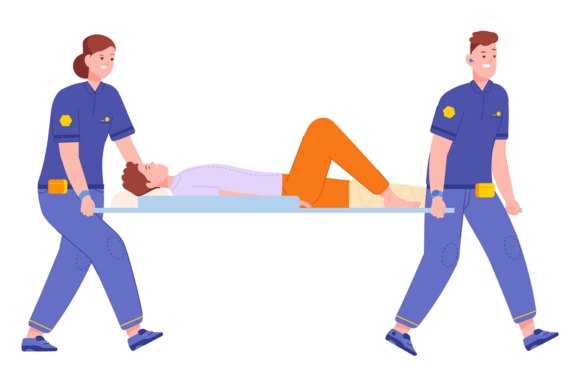 Paramedics Carry Patient. Medical Emerge